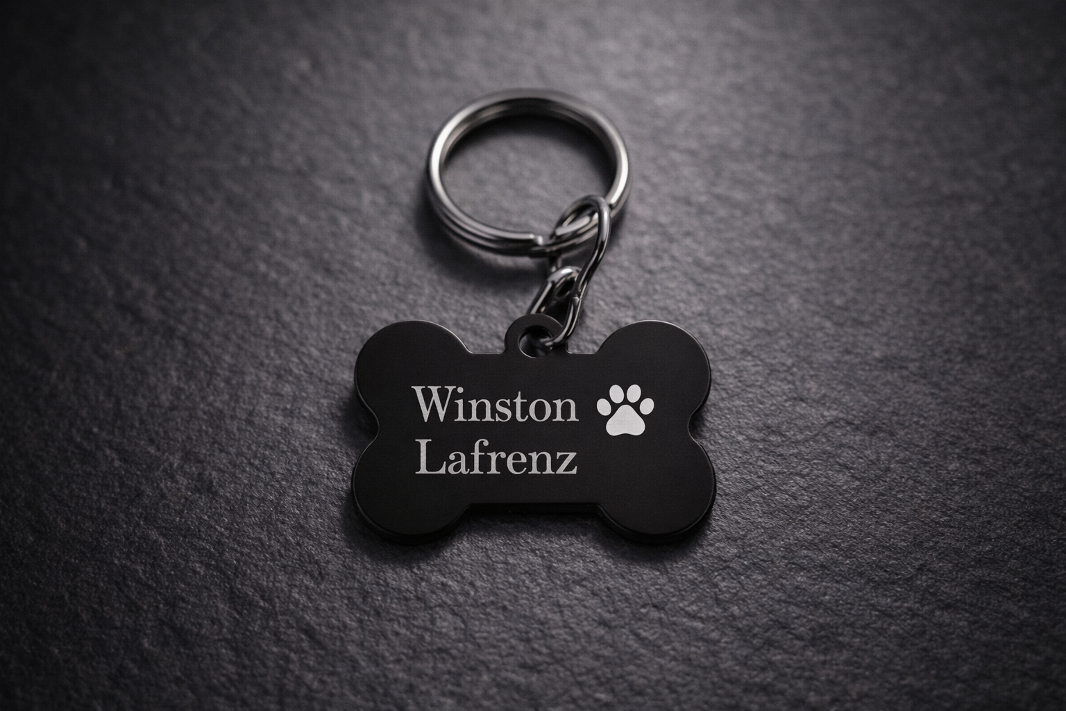 Custom Engraved Black Dog Tag
