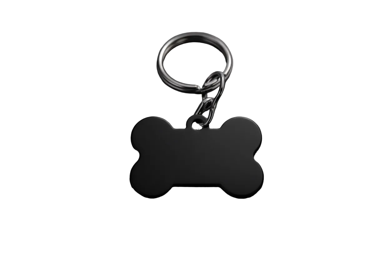 Double sided Custom Engraved Black Dog Tag