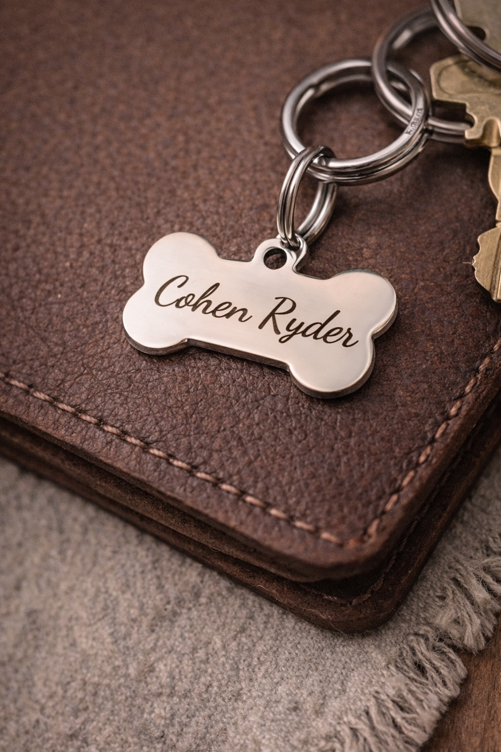 Custom Engraved Bone Keychain