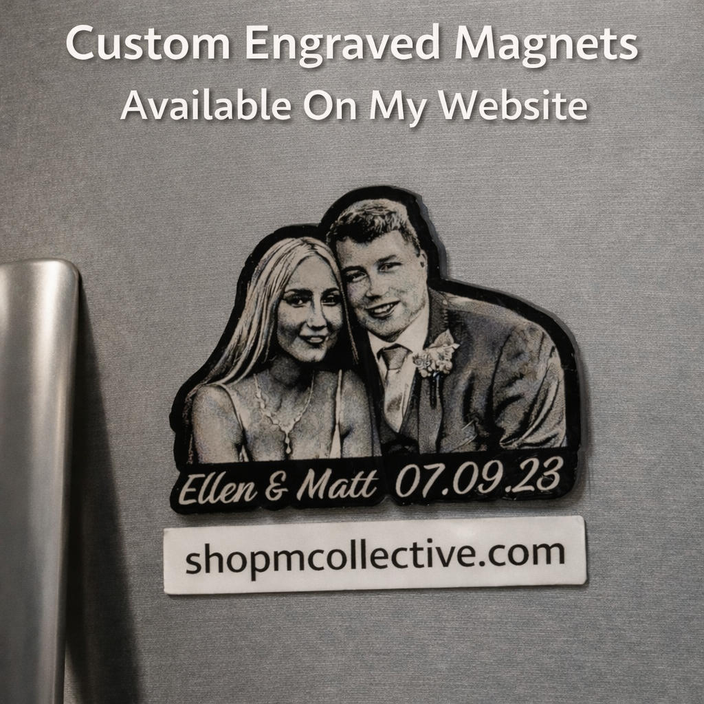 Custom engraved photo magnet - personalized keepsake