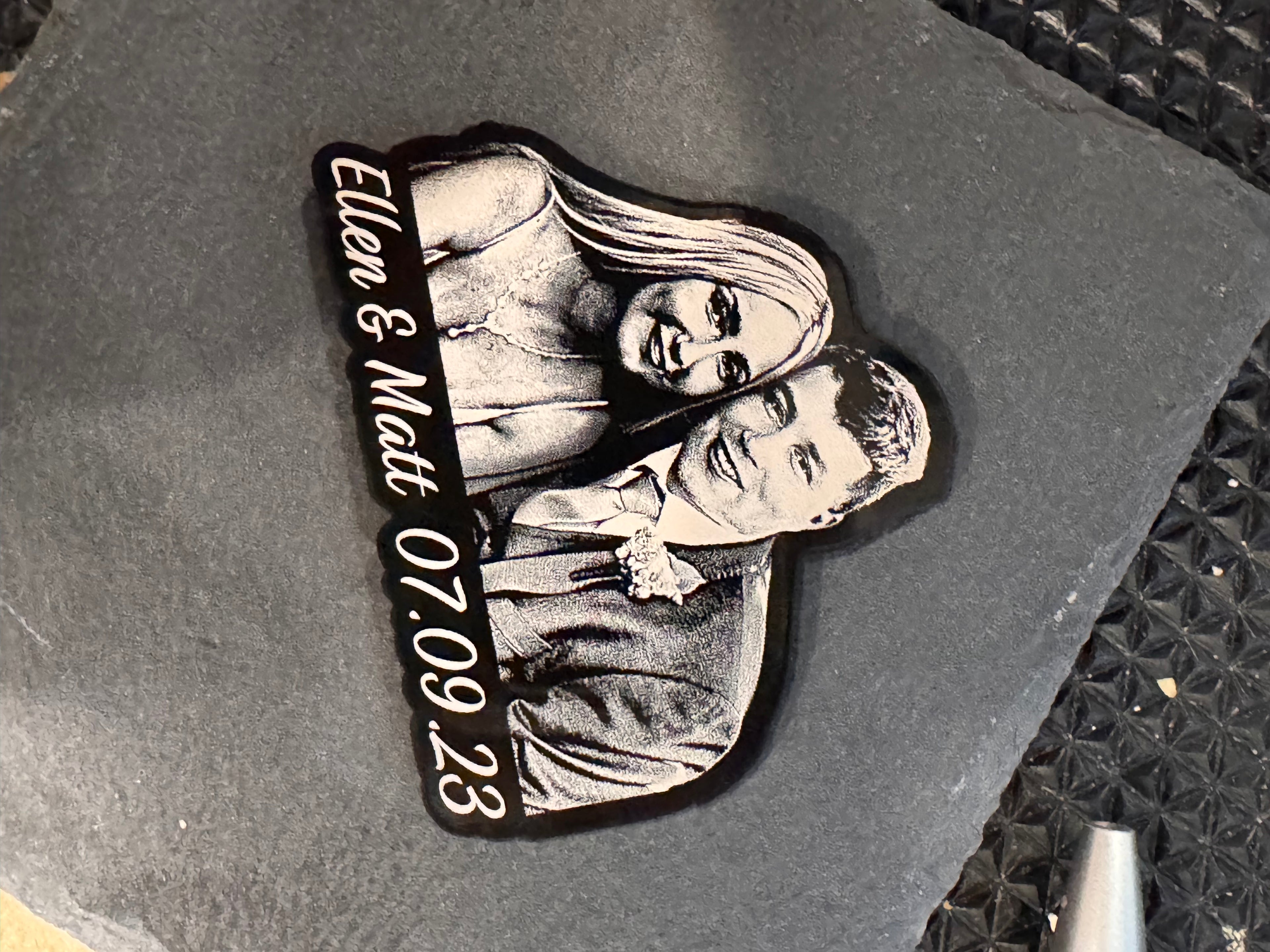 Custom engraved photo magnet - personalized keepsake