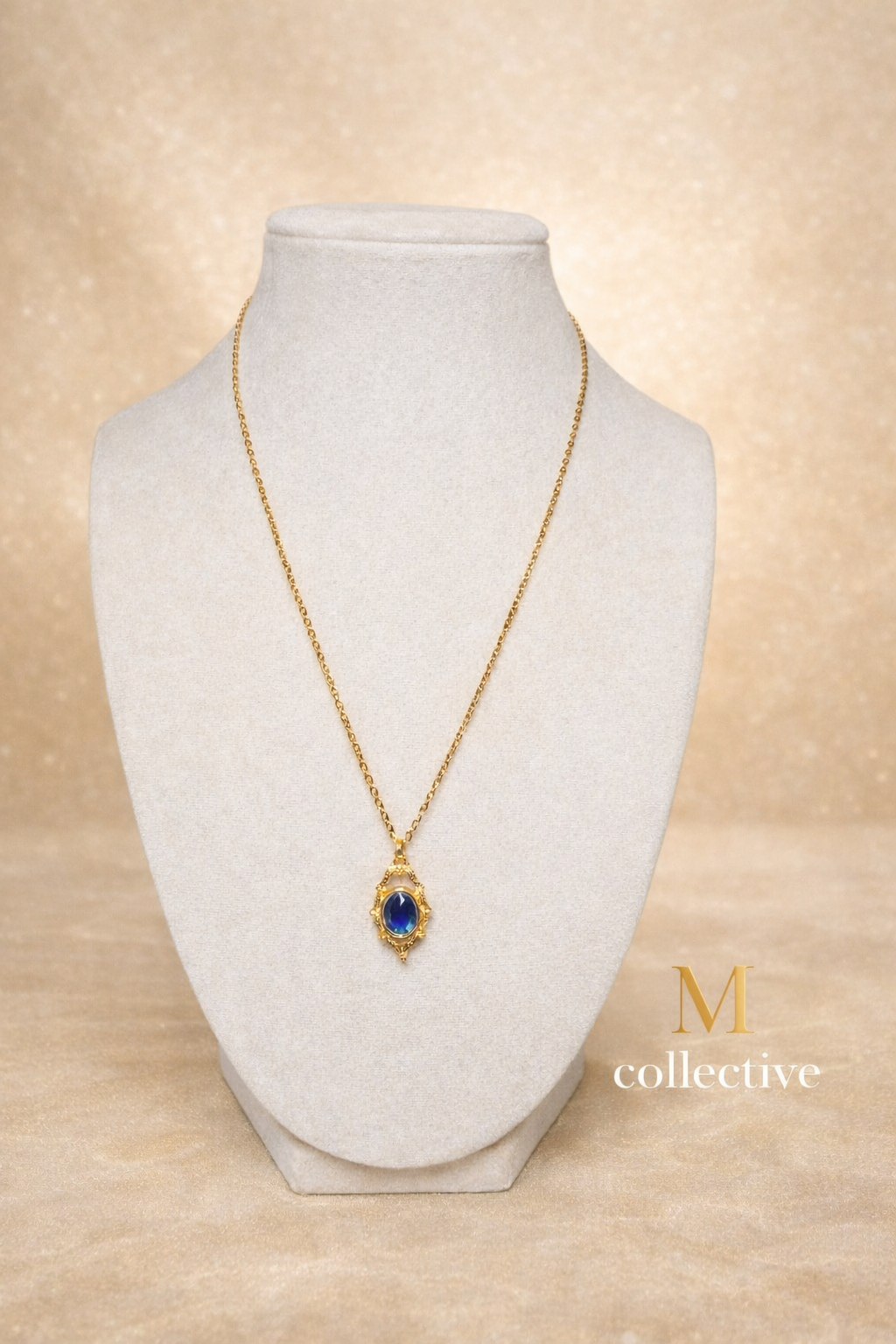 Royal Sapphire Pendant Necklace – Gold Luxe Statement | M Collective™