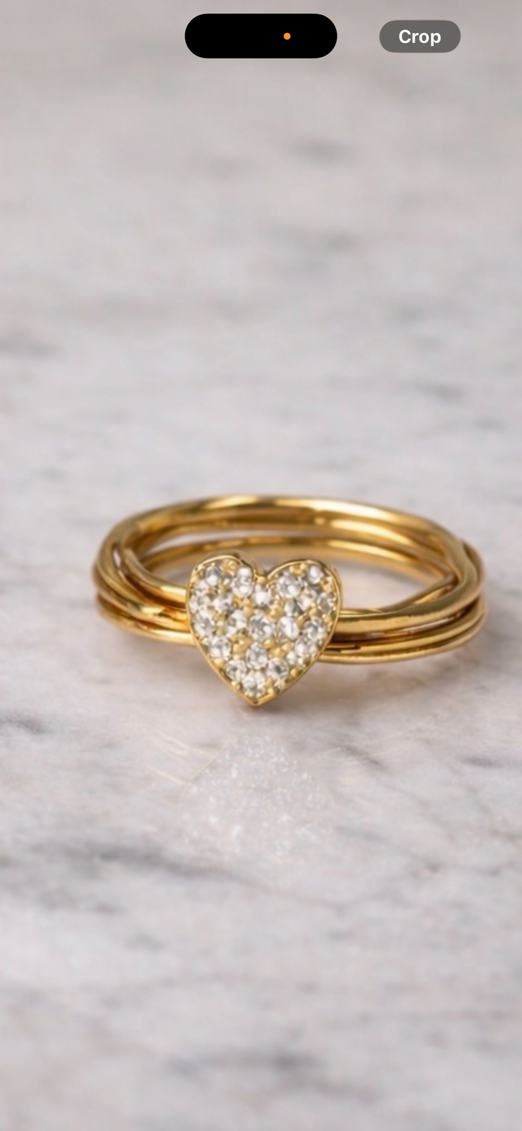 Handmade triple dainty wired, gold plated, diamond heart ring