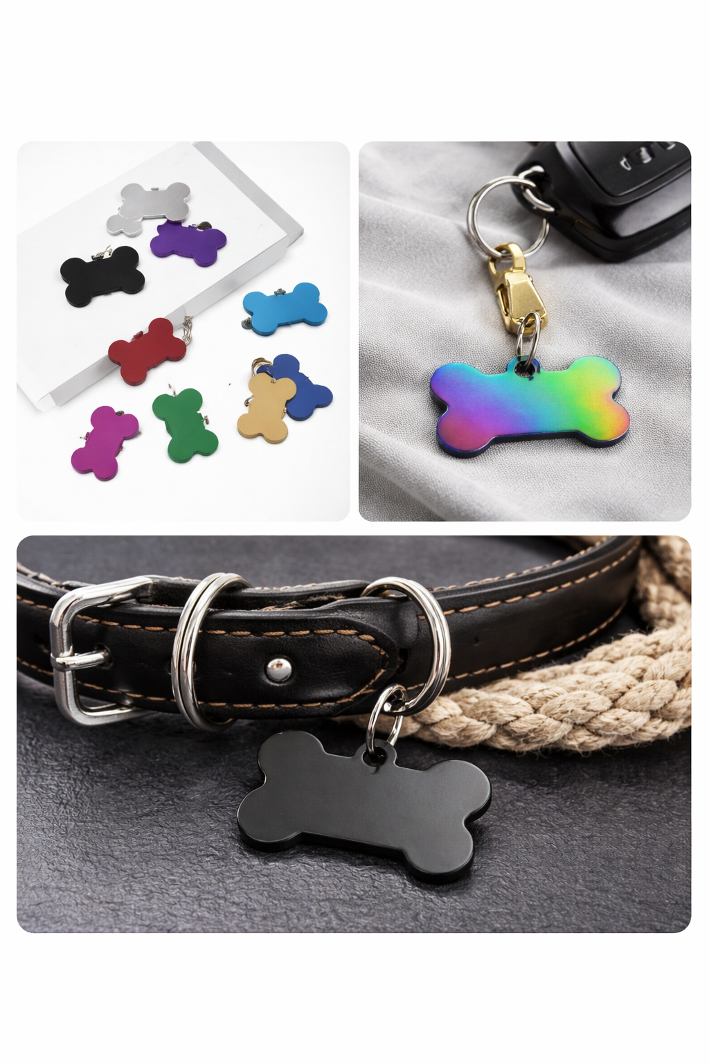 Double sided Custom Engraved Bone Keychain