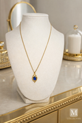 Royal Sapphire Pendant Necklace – Gold Luxe Statement | M Collective™
