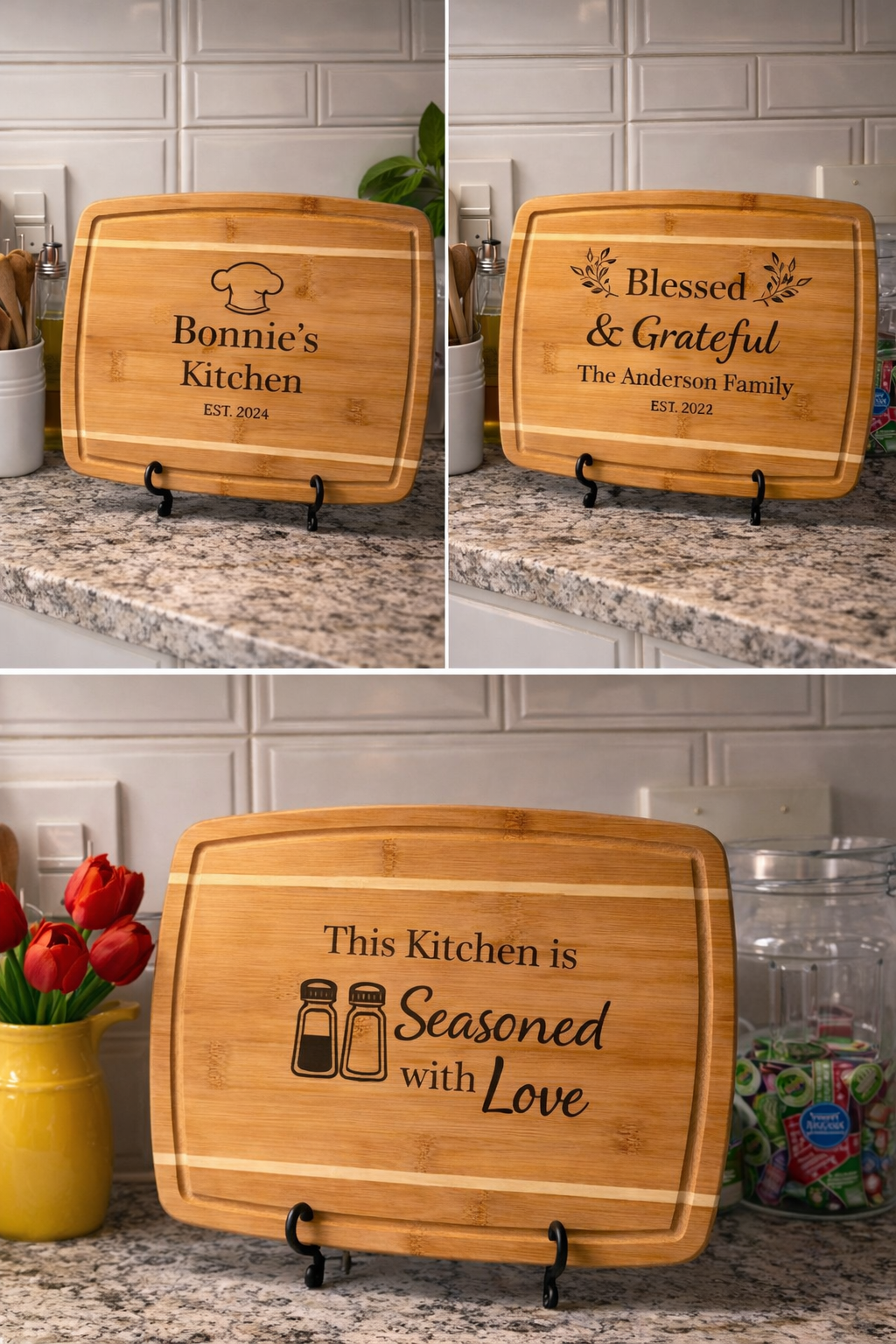 Personalized Kitchen Board | Engraved Kitchen Decor | Custom Bamboo Kitchen Sign