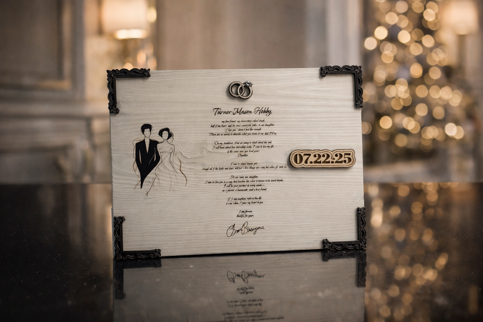 Custom Wedding Vows Plaque – Engraved Wood & Acrylic Keepsake | Personalized Wedding Gift, Anniversary Gift, Bride & Groom Decor