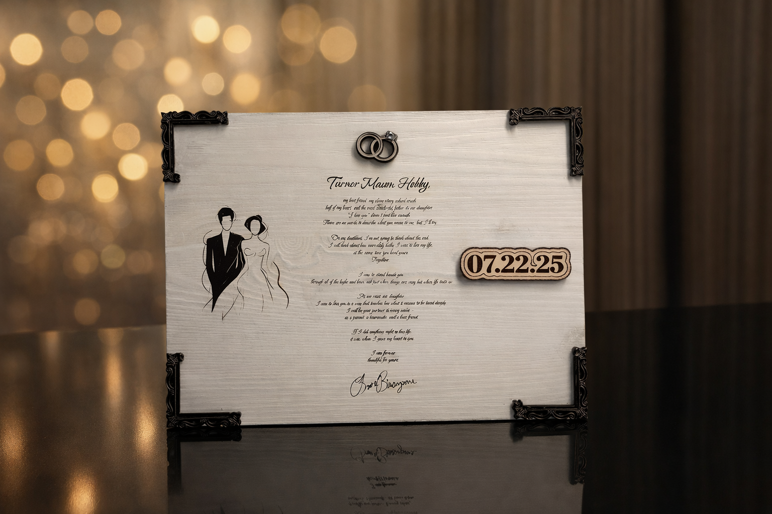 Custom Wedding Vows Plaque – Engraved Wood & Acrylic Keepsake | Personalized Wedding Gift, Anniversary Gift, Bride & Groom Decor