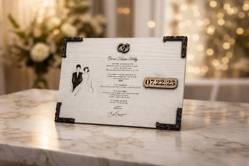 Custom Wedding Vows Plaque – Engraved Wood & Acrylic Keepsake | Personalized Wedding Gift, Anniversary Gift, Bride & Groom Decor