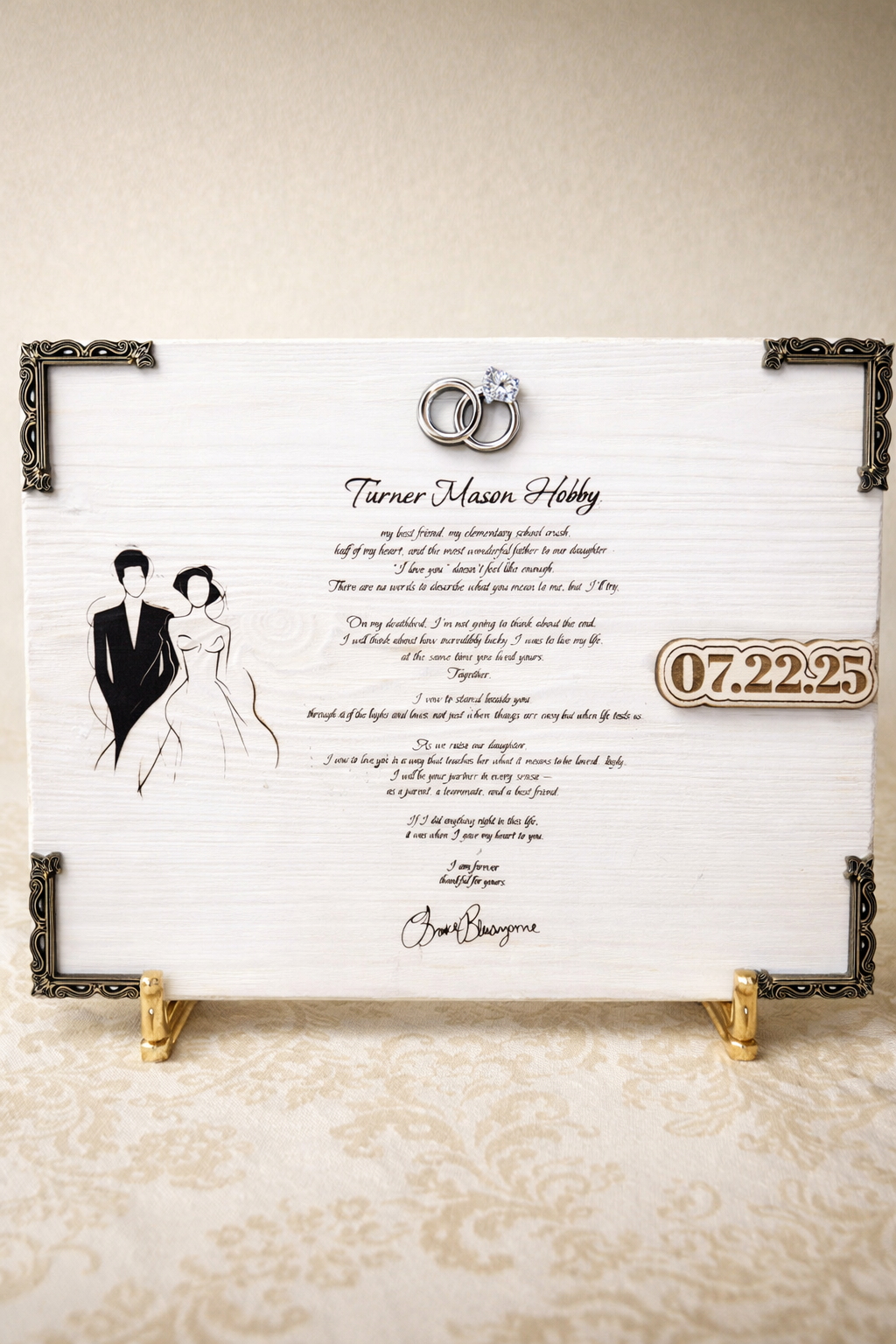 Custom Wedding Vows Plaque – Engraved Wood & Acrylic Keepsake | Personalized Wedding Gift, Anniversary Gift, Bride & Groom Decor