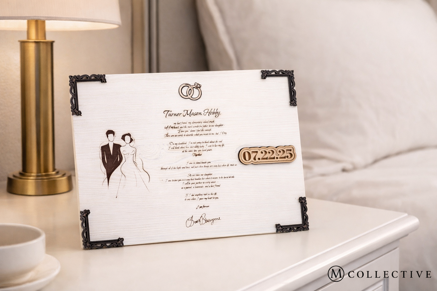 Custom Wedding Vows Plaque – Engraved Wood & Acrylic Keepsake | Personalized Wedding Gift, Anniversary Gift, Bride & Groom Decor