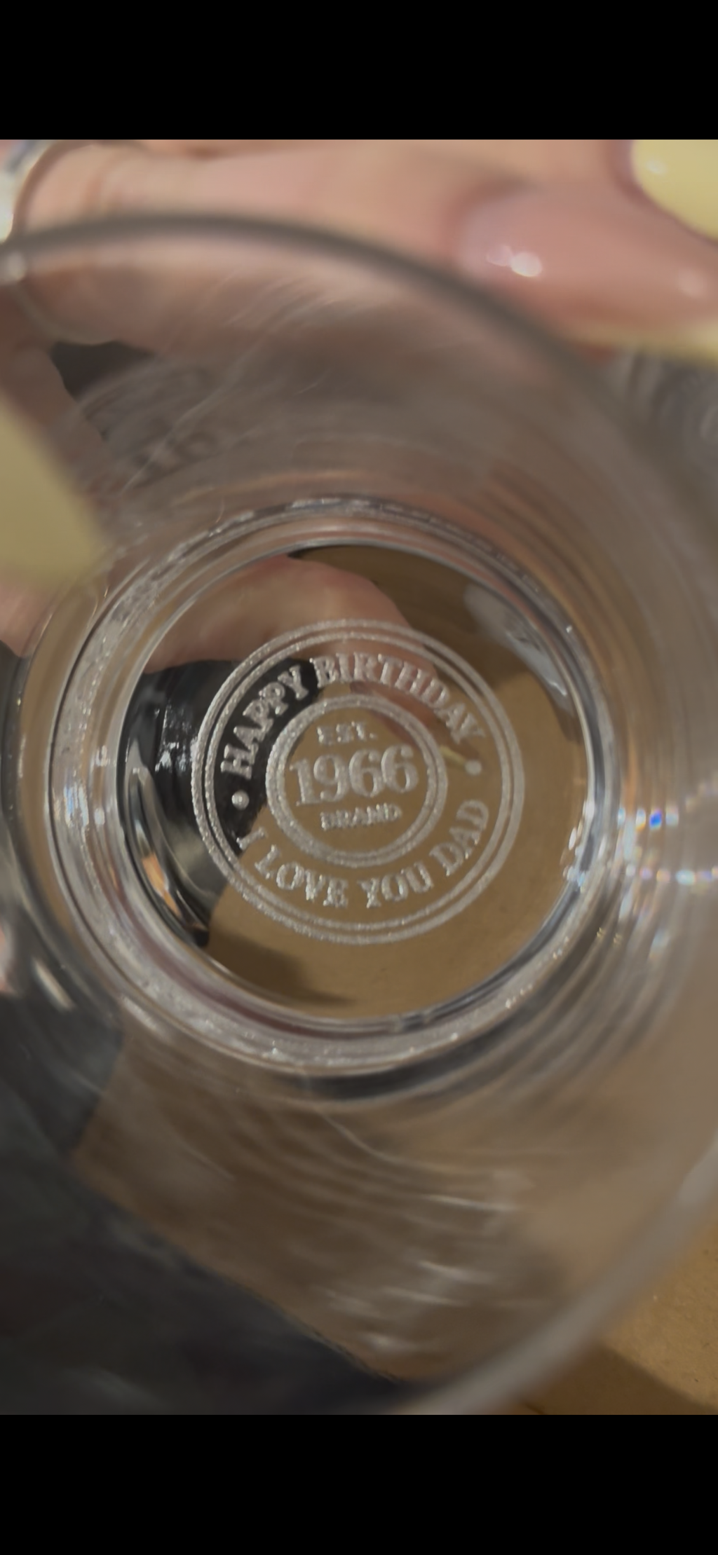 Personalized whiskey glass