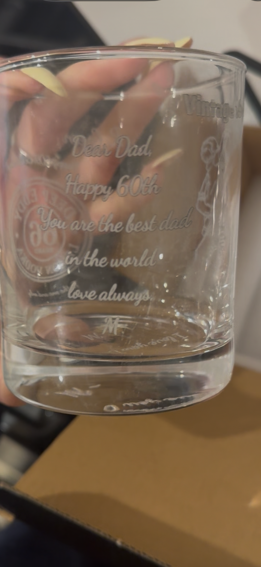 Personalized whiskey glass