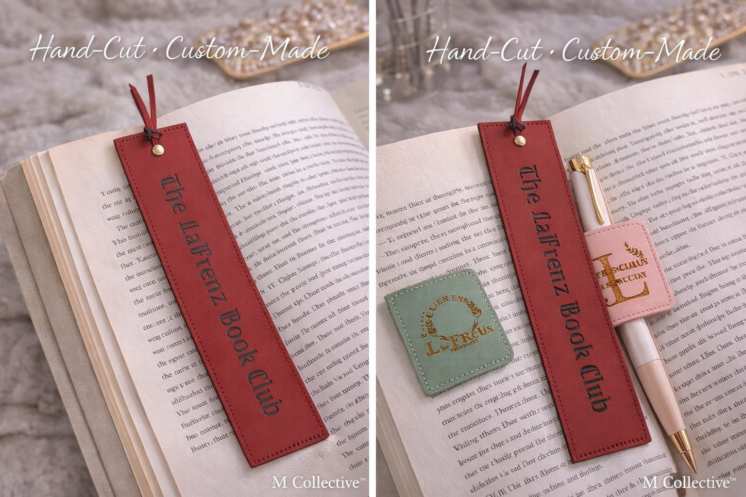 Hand-Cut Custom Bookmark – Personalized Leather Tassel Bookmark