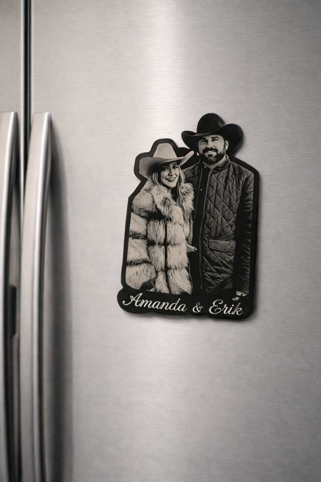 Custom engraved photo magnet - personalized keepsake