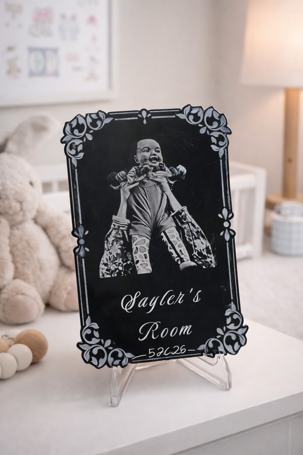 Personalized Baby Photo Nursery Plaque – Custom Keepsake Room Decor