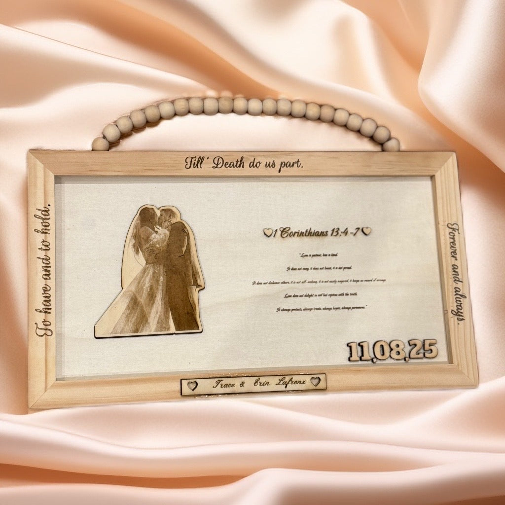 Custom Engraved Wedding Keepsake Frame