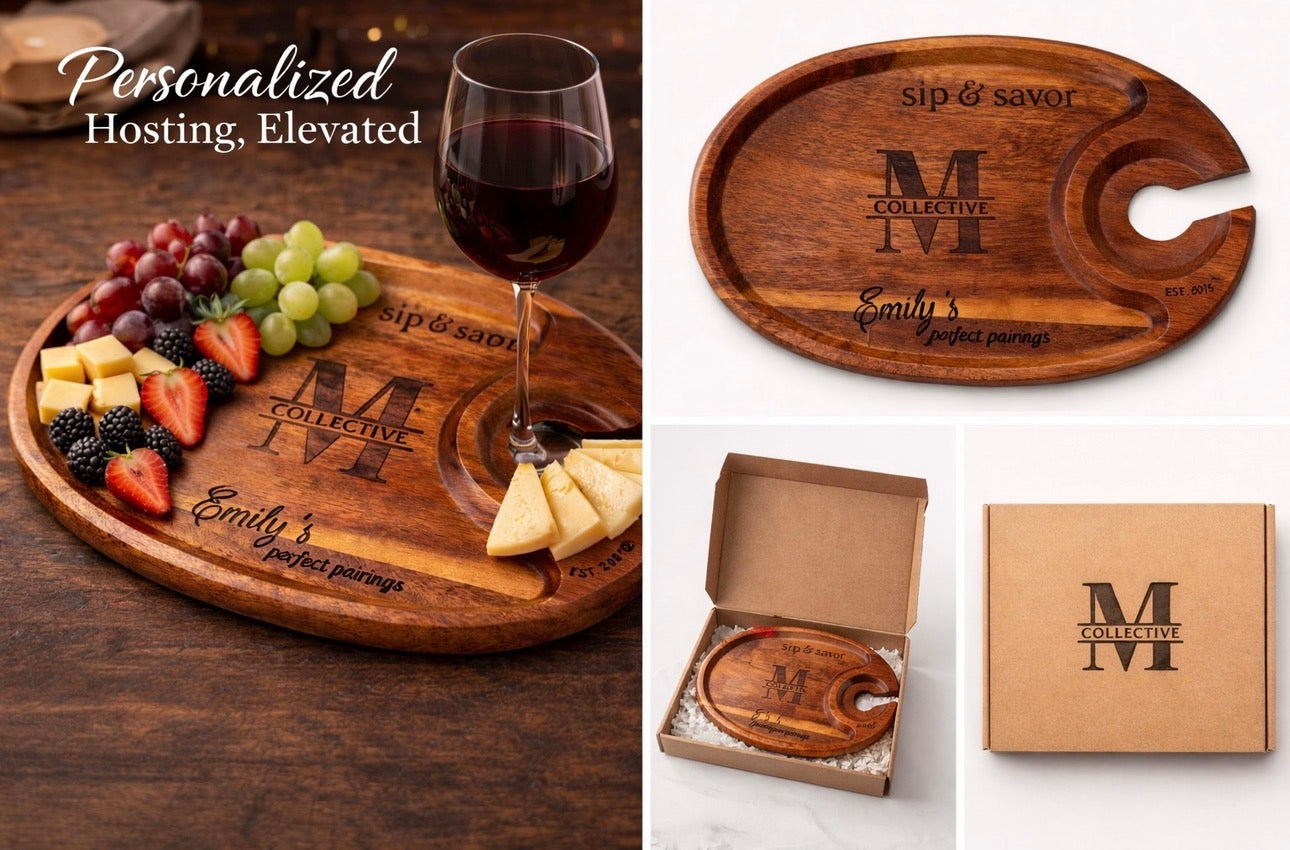 Custom Engraved Charcuterie & Wine Board